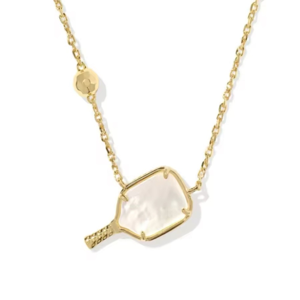 🔥 NEW YELLOW GOLD Plated Pickleball paddle raquet brynne shell necklace 🏓 4 LEFT